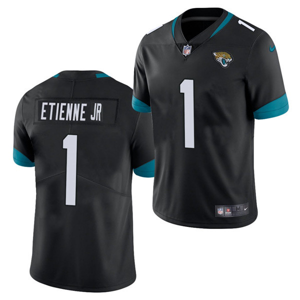 Men's Jacksonville Jaguars #1 Travis Etienne 2021 Black NFL Vapor Untouchable Limited Stitched Jersey